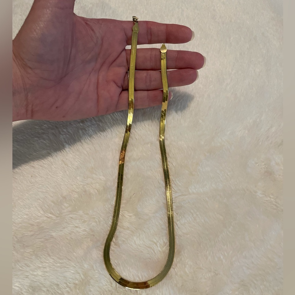 925 sterling silver and gold herringbone chain